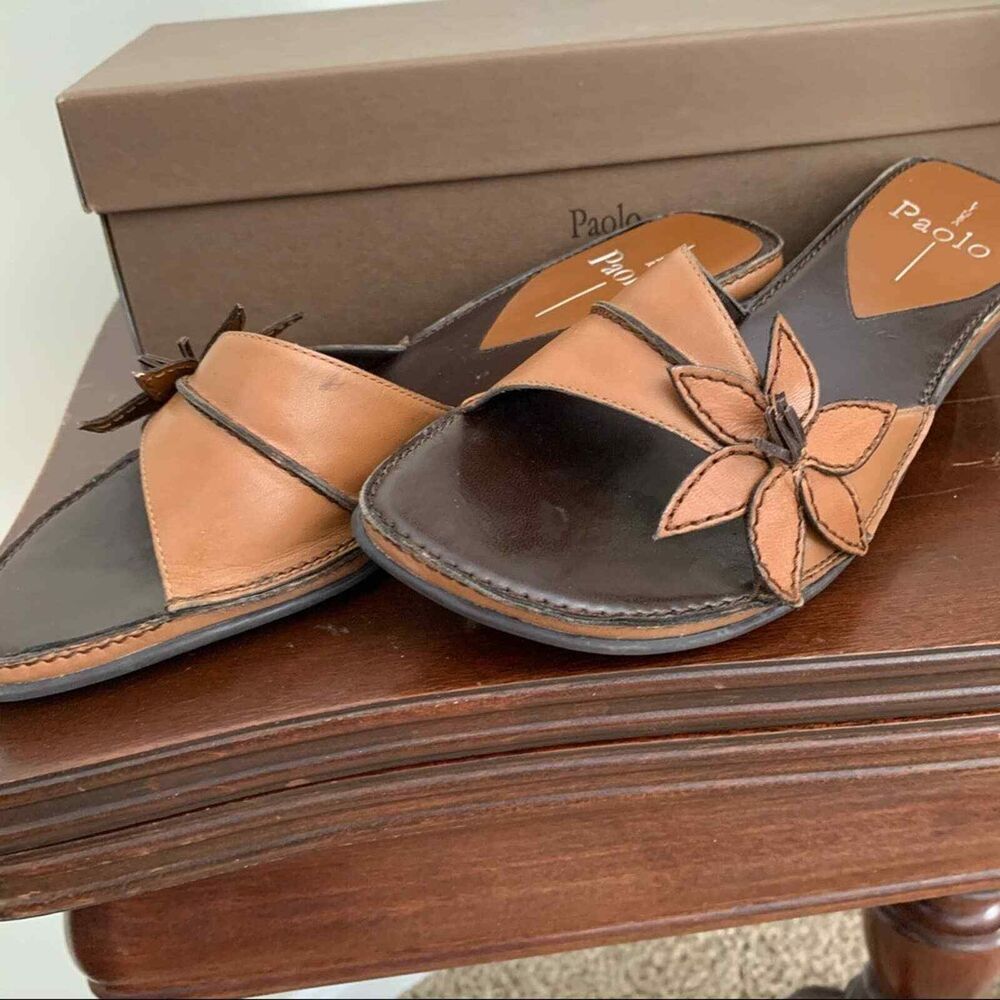 Paolo Meddy Brown Mule Sandals 7